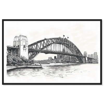 Lines of the Bridge Canvas Digital Sketch Art by Art Remedy