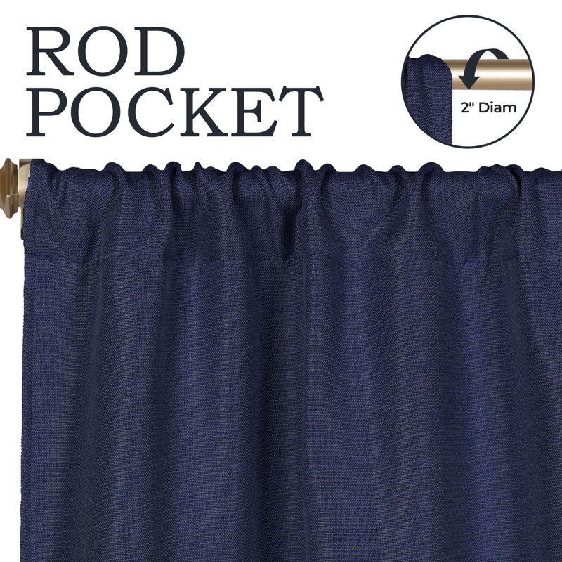 Panneau de rideau obscurcissant 100% polyester, L 52 po x L 63 po, Marine