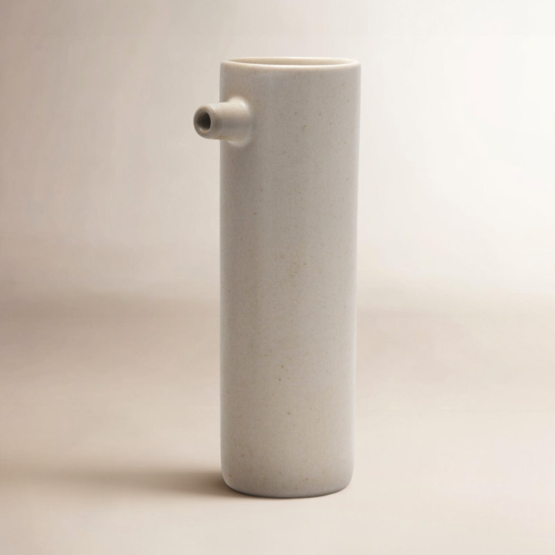 Makai Ceramic Table Vase, 9.25" H x 4.5" W x 3.5" D, Black
