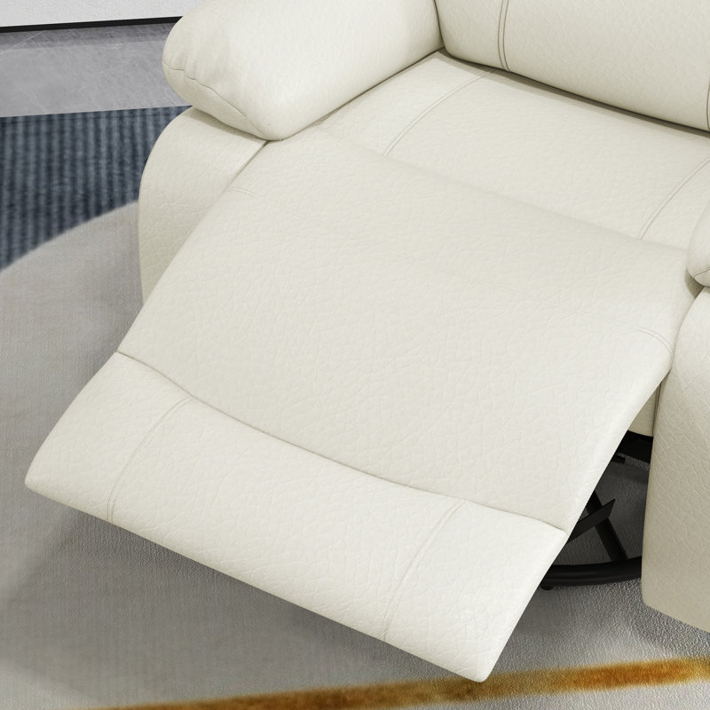 Fauteuil inclinable manuel avec points de massage par vibration, fauteuil inclinable, Similicuir crème