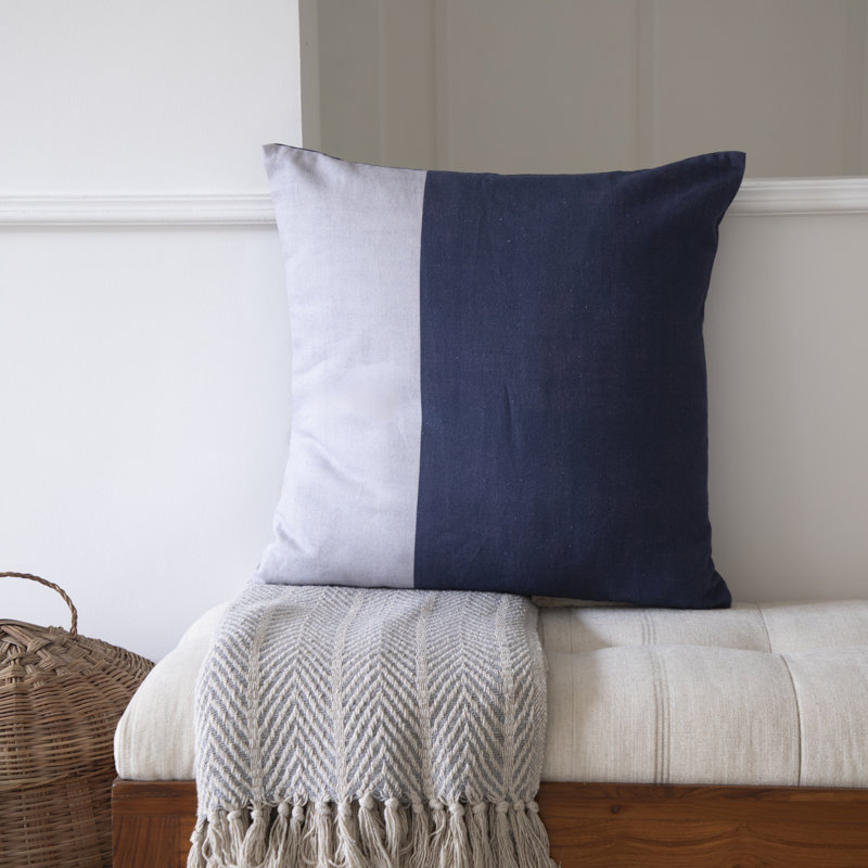 Housse de coussin texturé en coton texturé, 20 po x 20 po, Housse de coussin seulement - sans coussin, Bleu