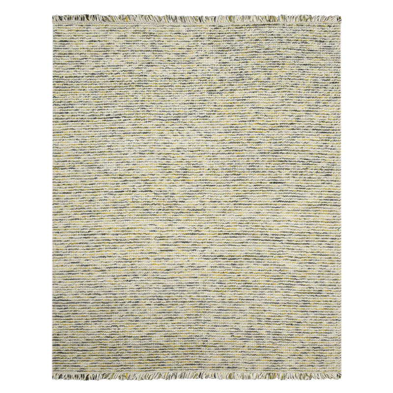 Tapis gris / brun en laine / coton tissé à la main Cableknit, Rectangle 2 pi x 3 pi