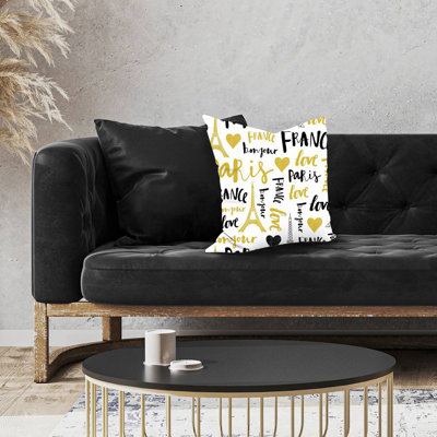 Bonjour La France Square Throw Pillow