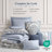 Piece Cal King Bedding Sets, Blue Chenille Jacquard Comforter, Elegant Bedroom