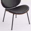 Chaise longue simple en cuir noir Mid-Century