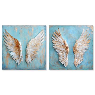 Weathered Wing Set Canvas Set of 2 Calming Wall Art by 