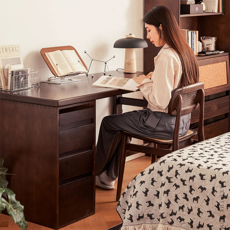 Bureau rectangulaire en bois massif, H 29,53 po x l 62,99 po x P 23,62 po