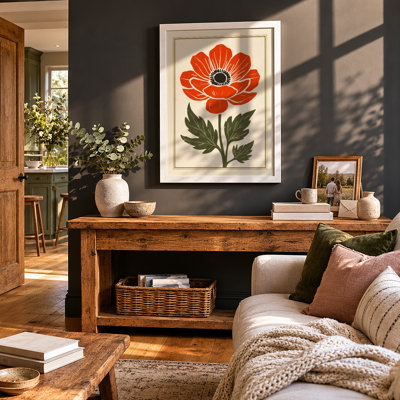 Red Poppy Botanical - Framed Print