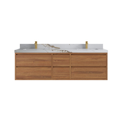 Meuble-lavabo double flottant avec dessus Madison