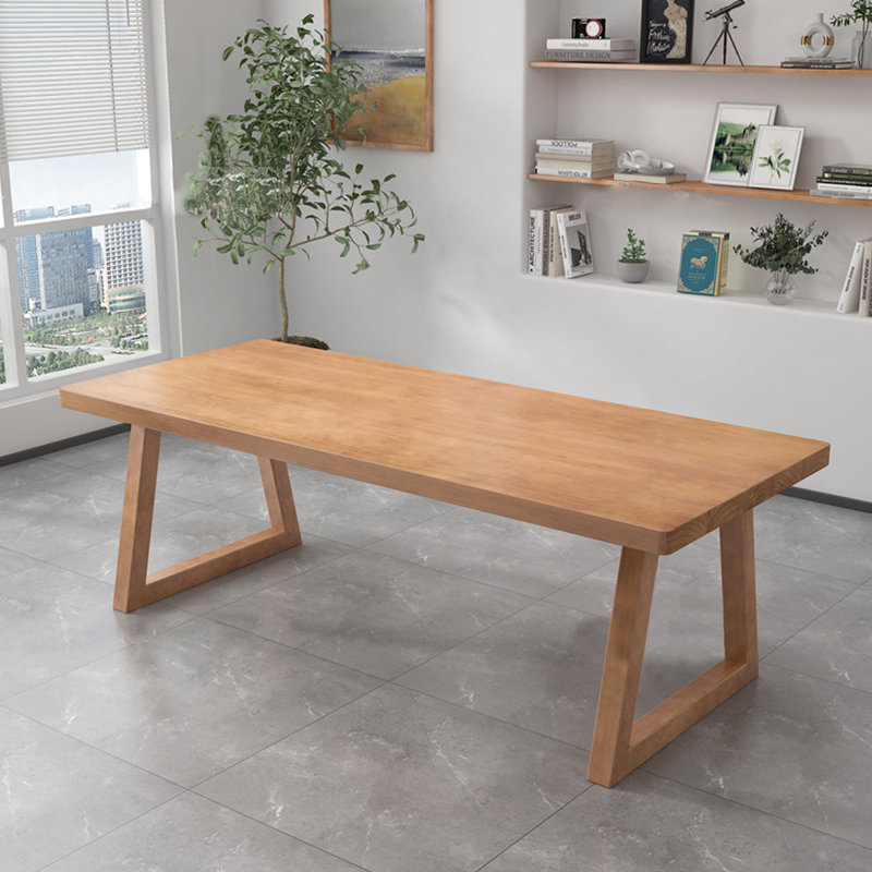 Bureau rectangulaire brun en bois massif, H 29,53 po x l 94,49 po x P 39,37 po