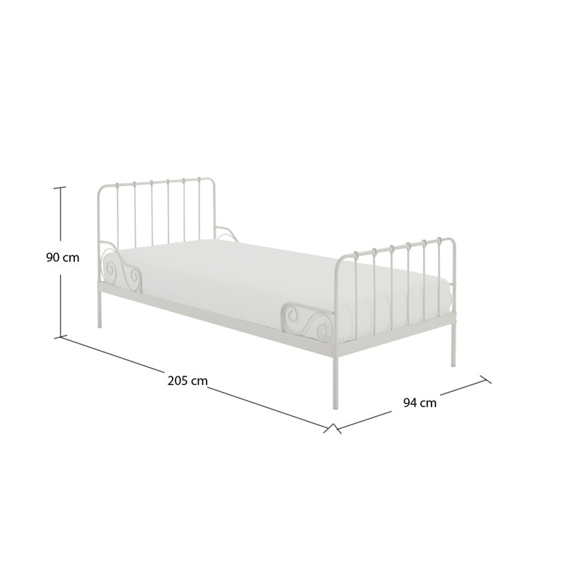 Alice European Single (90 X 200Cm) Metal Bed Vipack, White