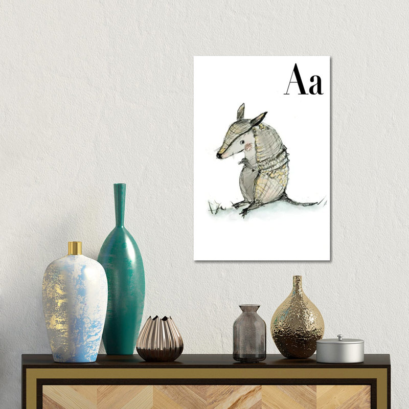 Armadillo 1 Piece Wall Art on Canvas, 30.48 cm H x 45.72 cm W, Wrapped Canvas