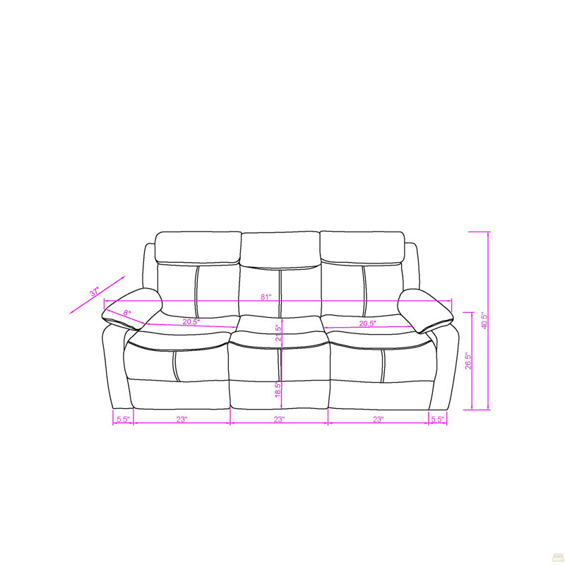Reclining Sofa With LED Lights