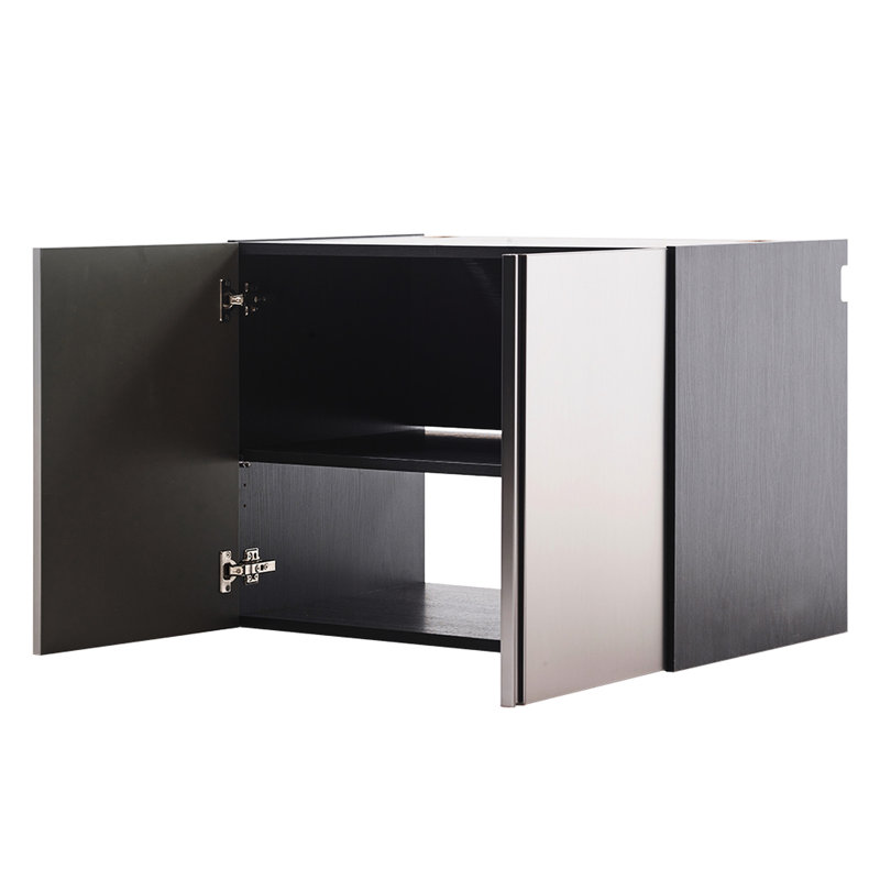 Armoire de garage murale de la série - Gris métallique avec conception à fermeture douce, rangement en profondeur, résistance à l'eau et à la chaleur, et résistance aux rayures, aux taches