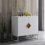 Buffet 2 portes avec poignée carrée en bois massif - Stable E1 et fer à repasser, peu encombrant pour l'espace, la cuisine, le meuble télé et une tablette incluse