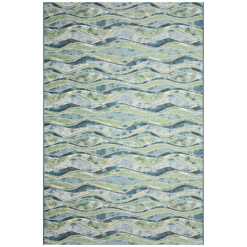 Joub Abstract Indoor / Outdoor Rug, Rectangle 7'10" x 9'10"