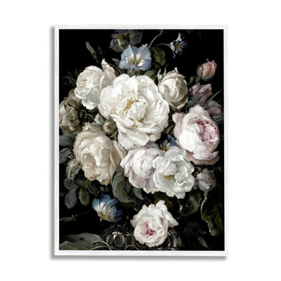 " Classical Roses And Globeflower Arrangement Vintage Faded Tones " by Angela Mcqueen