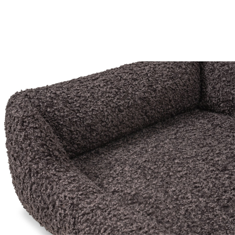 Lit orthopédique pour chien avec traversin «Milo» - Housse amovible et lavable, 9.84" H x 39.37" W x 27.56" D, Gris