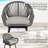 Set of 4 Aluminum Frame Bar Stools, 24" Swivel Rattan Stools with 300 lb Capacity-193737359