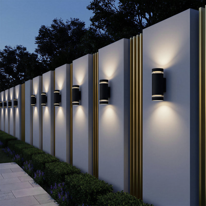  Outdoor Square Wall Light, Black GU10 Exterior Sconce, Waterproof Patio Porch Lamp 10 Inch/26cm