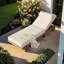 Chaise longue d'extérieur réglable en bois d'acacia avec plateau latéral et coussin de 4,7 po-359636055