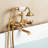 Clawfoot Tub Faucet, Wall Mount Bathtub Faucets with Handheld Shower, Vintage Brushed Gold Clawfoot Tub Filler Faucet Shower Kit with Adjustable Swing Arms & 360° Rotation Spout for Bathtubs-119948951