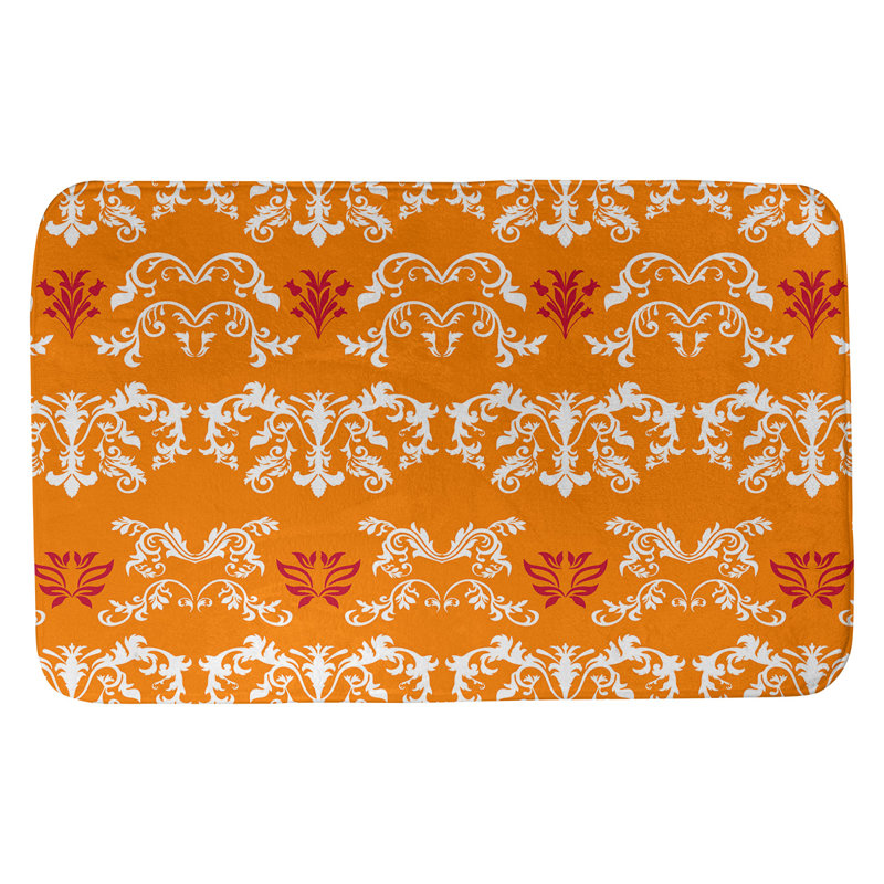 Tapis pour salle de bain Tampa Bay Football Baroque, l 21 po x L 34 po, Blanc / orange / rouge