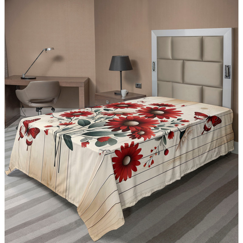 Polyester Floral Flat Sheet, Twin Flat Sheet