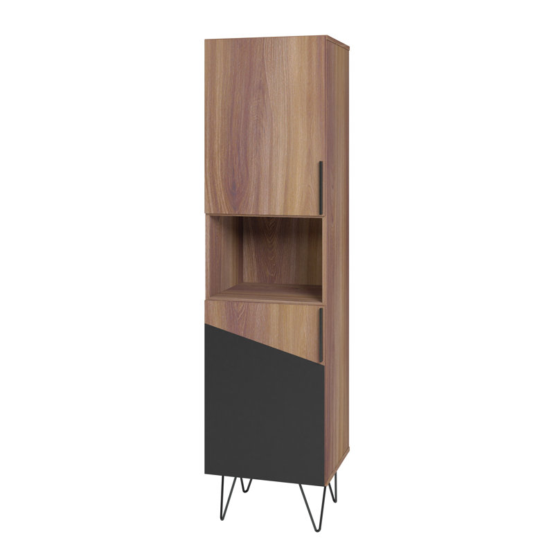 Berthena Storage Bookcase, Brown/Black