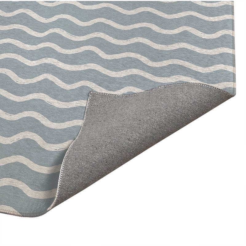 Tapis de bureau léger Wiggle Row, L 6 pi x L 4 pi, Bleu ardoise
