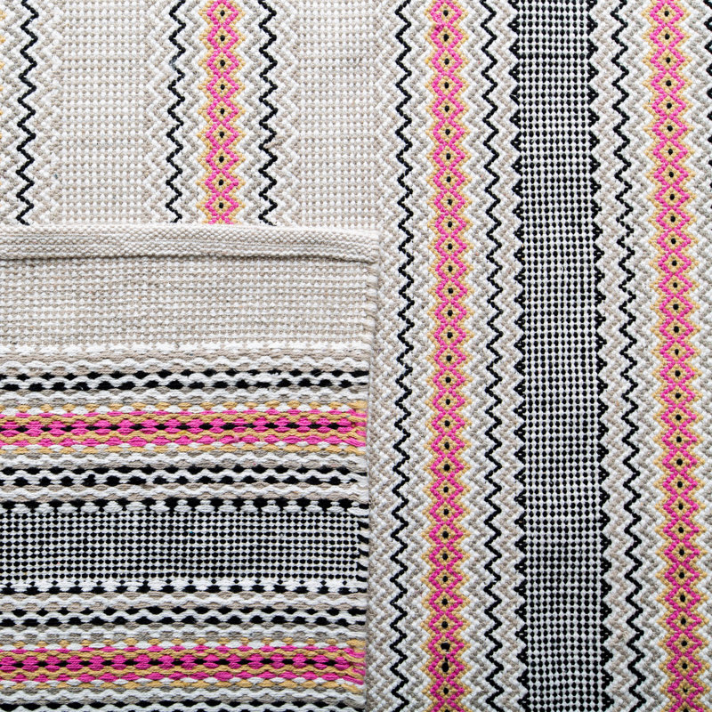 Breckenridge Hand Woven Cotton Striped Rug, Rectangle 6' x 9'