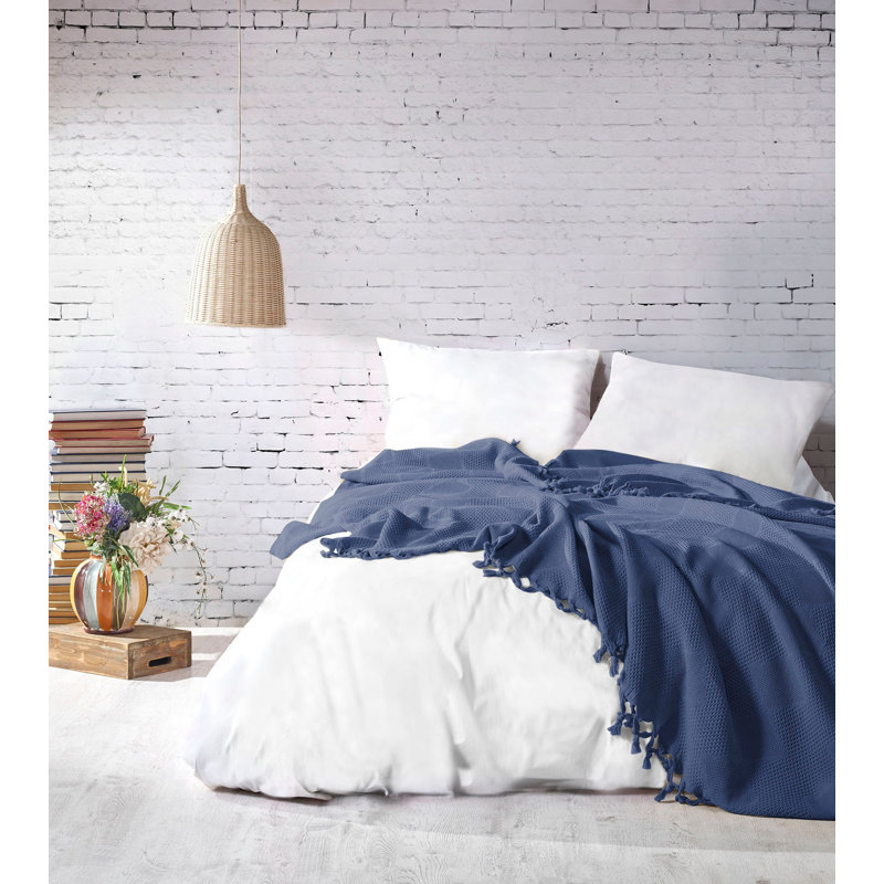 Couvre-lit / couvre-lit 100% coton Amaker, Marine