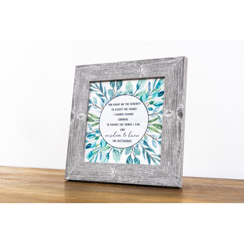 «Serenity Prayer God Grant Me Green Leaf», art encadré