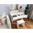 Adjustable Mirror One Drawer Vanity Table, Spacious And Shelves, Comfortable Seating, Modern White Look, Particle Board + , 15.55 In Width, 49.4 Height Table With Drawer, Mirror, Design, Ancient
