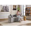 Causeuse LY-042 à double profondeur courbée en S (21,3 po / 26,8 po), canapé en éponge pleine compression gris clair, chenille modulaire pour petits appartements, L 66,9 po