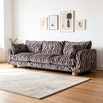 French-style Simple Fabric Three-seater Sofa