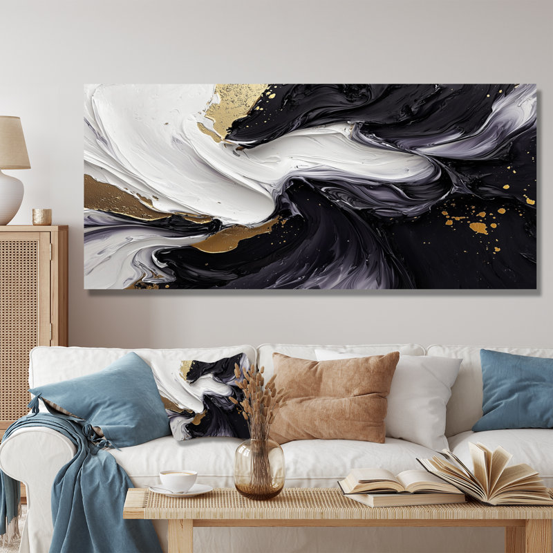 Abstrait abstrait de l'obscurité et de la lumière VI - Art mural transitionnel moderne en métal, H 28 po x l 60 po