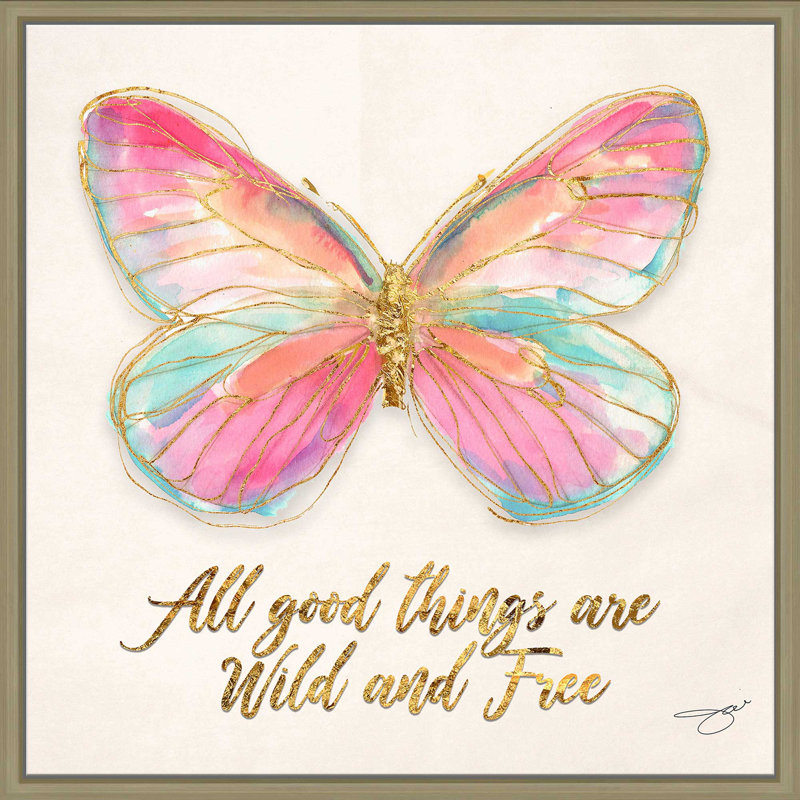 Wild and Free (Square) par By Jodi - impression, Cadre flottant champagne, H 21,5 po x l 21,5 po x P 2 po