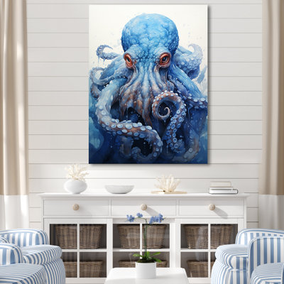 Angry Marine Grace Octopus - Octopus / calmar animal, art mural