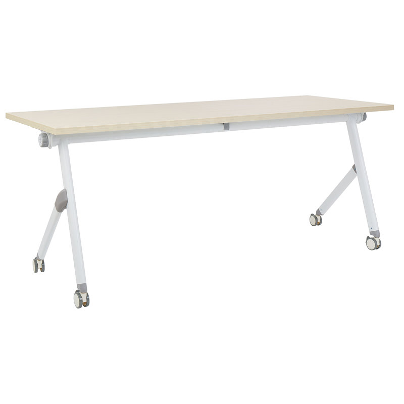 Seidule Metal Base Writing Desk, 180cm H x 60cm W, Brown/White
