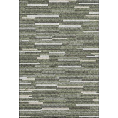 Premium Machine Washable Prisco Olive Rug