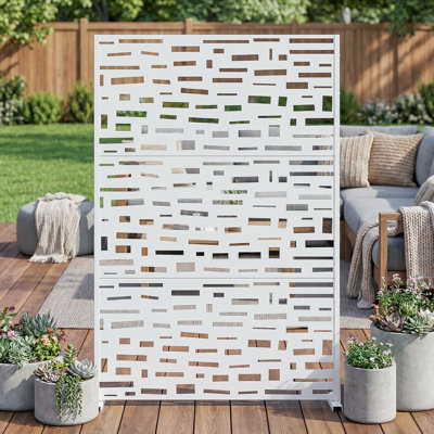 72" H x 47" W Metal Freestanding Outdoor Privacy Screen Garden Fence Panel for Patio, Balconies, and Pools