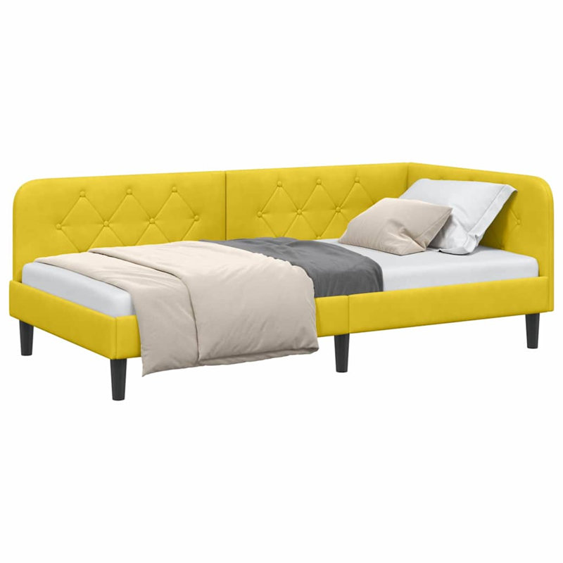 Upholstered Daybed, Single (3'), Yellow, Velvet