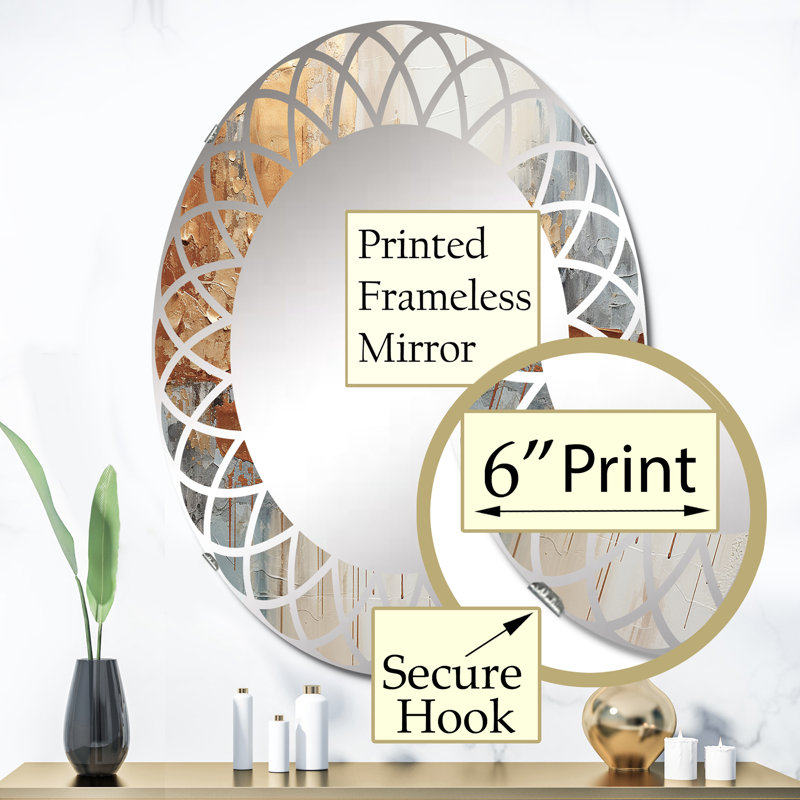 Straussvale - Miroir mural moderne ovale, 36 po x 24 po