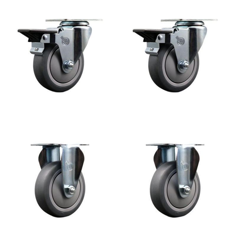 4-Piece Thermo Rubber Caster Set