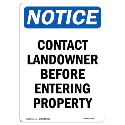 Contact Landowner Before Entering Property Sign