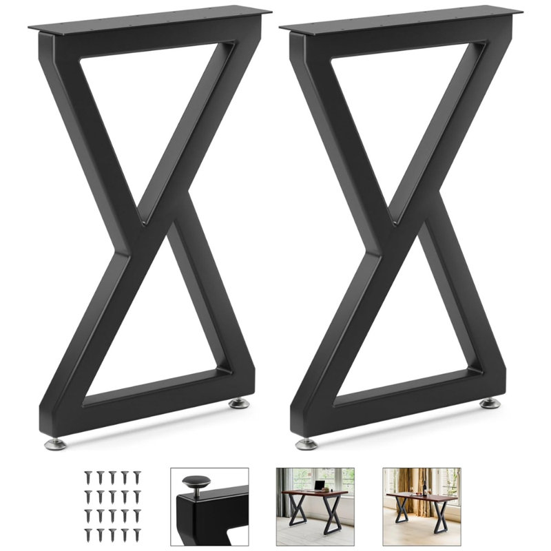 Aadirath Analah Zig Zac Black Metal Dining Table Legs
