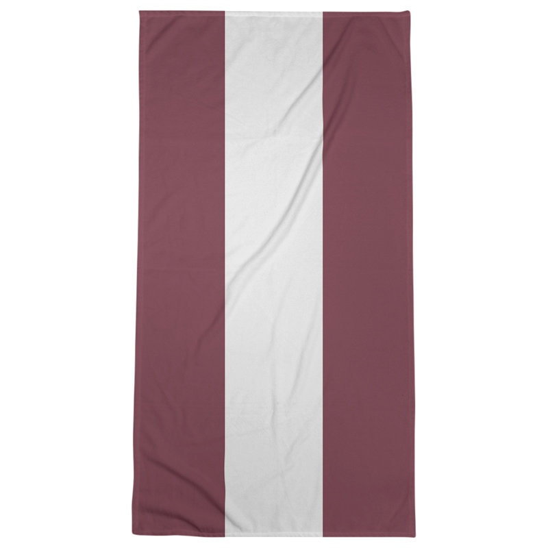 Cotton Blend Beach Towel, Burgundy/White