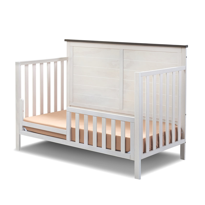 Lit de bébé convertible 4-en-1 Sorelle Ashley, Blanc / brun