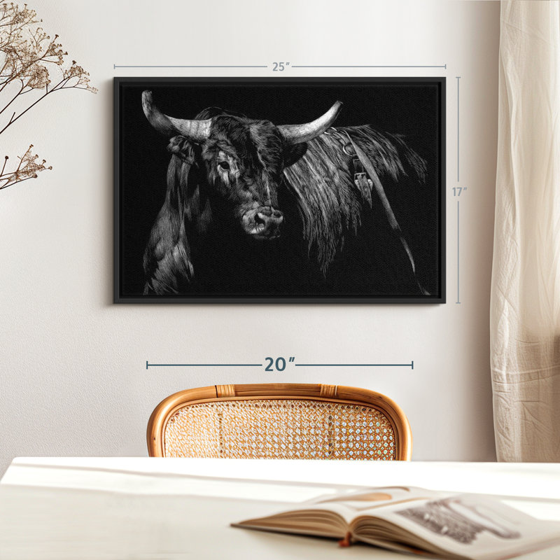 Animal «Brindle Rodeo Bull Canvas Print», H 17 po x l 25 po